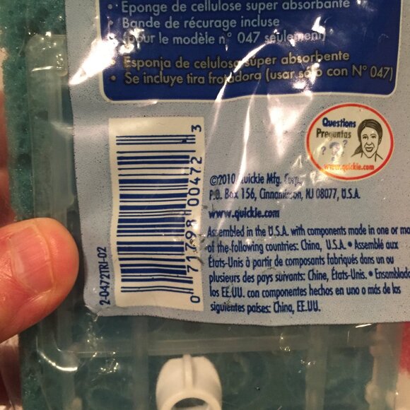 Quickie HomePro Automatic Sponge Mop Refill #0472 W/ Scrubber Fits #041 & #047 - Picture 4 of 4